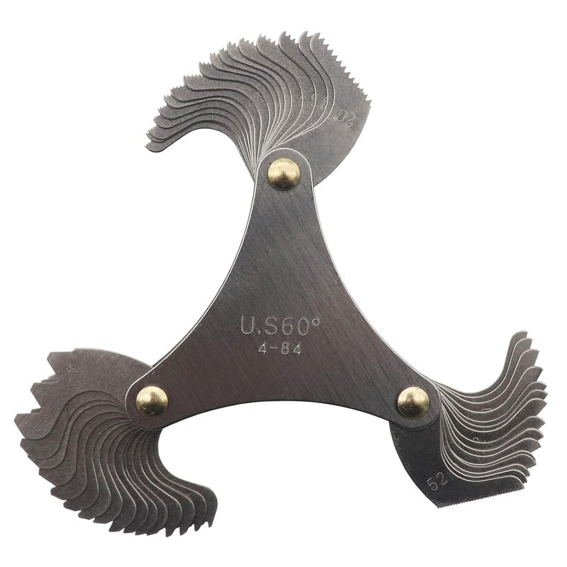 LYECUN US Thread Gauge with 51 Measurement Sizes, US 60 Degree Thread Pitch Gauge for Thread Size Measurement - Image 1
